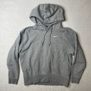 Nike Mens XS Gray Fleece Hoodie Sweatshirt Embroidered Swoosh Logo RN56323